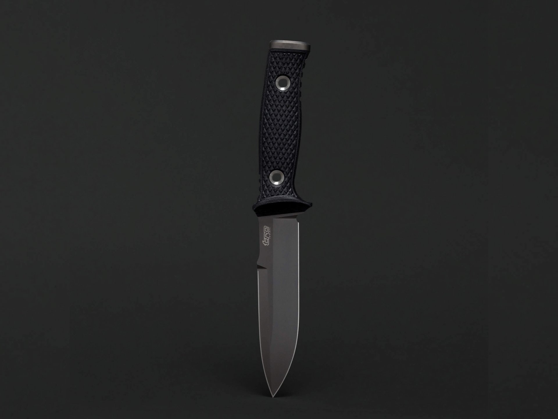 Mille Cuori Signature Series Grey - Vanadis 4 Extra steel blade with Black Canvas Micarta handle, 132mm blade length